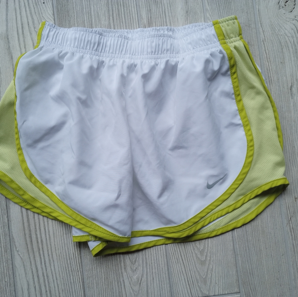 NIKE Dri-Fit Built-In Brief Elastic Waist White Running Shorts Women's S